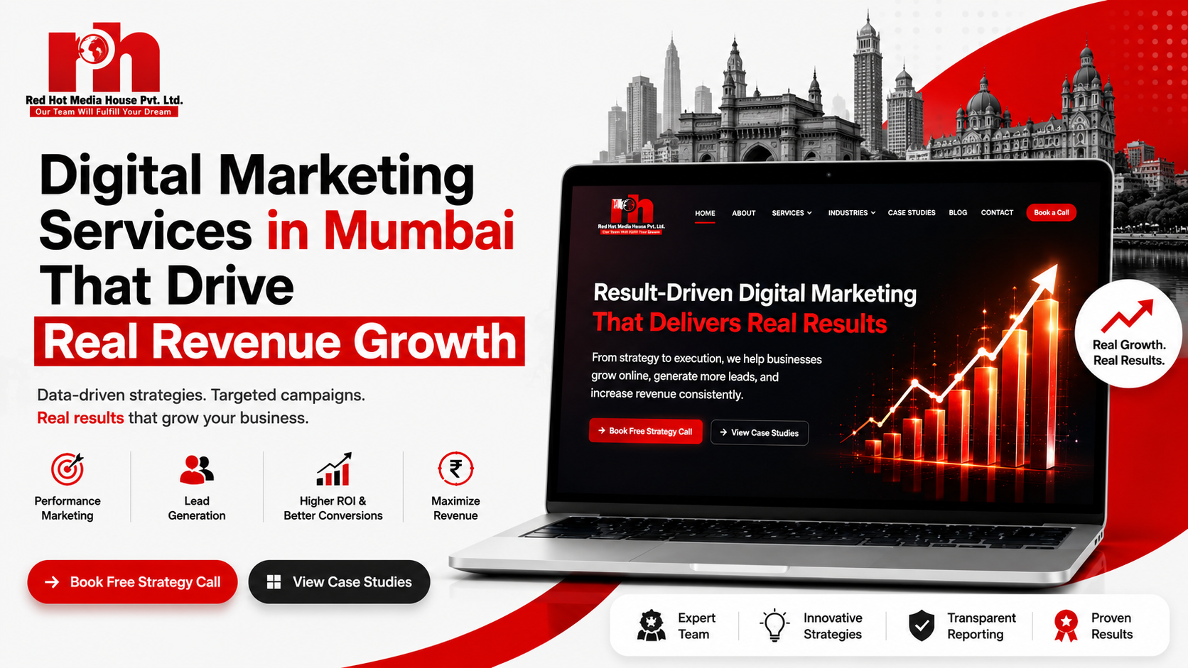 Digital marketing services in Mumbai by Red Hot Media House — performance marketing built for revenue growth