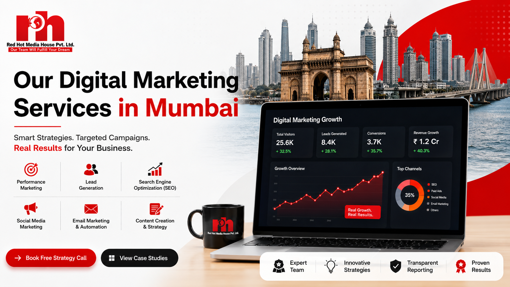 SEO and performance marketing services in Mumbai by Red Hot Media House