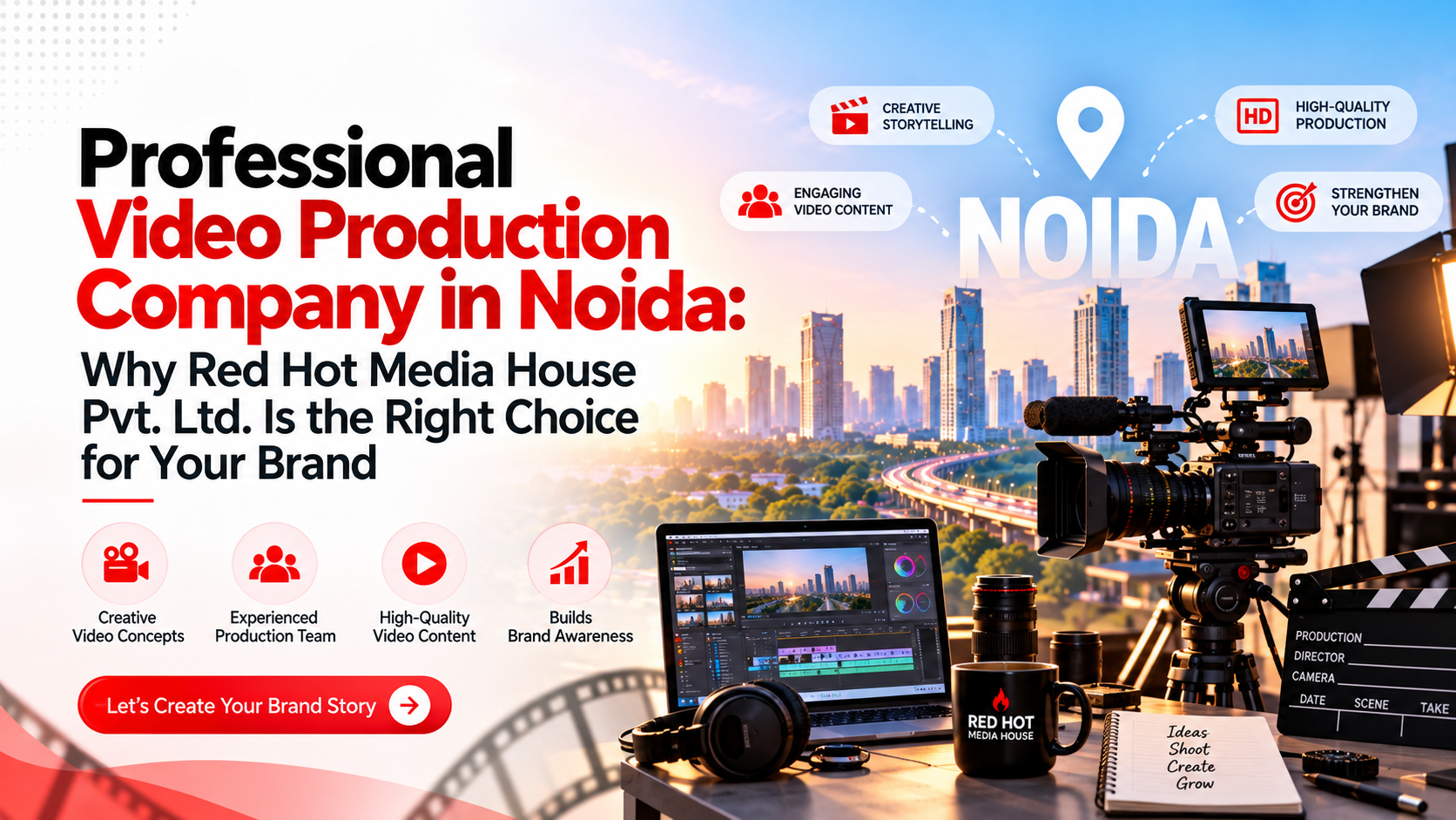 Professional video production company in Noida — Red Hot Media House studio
