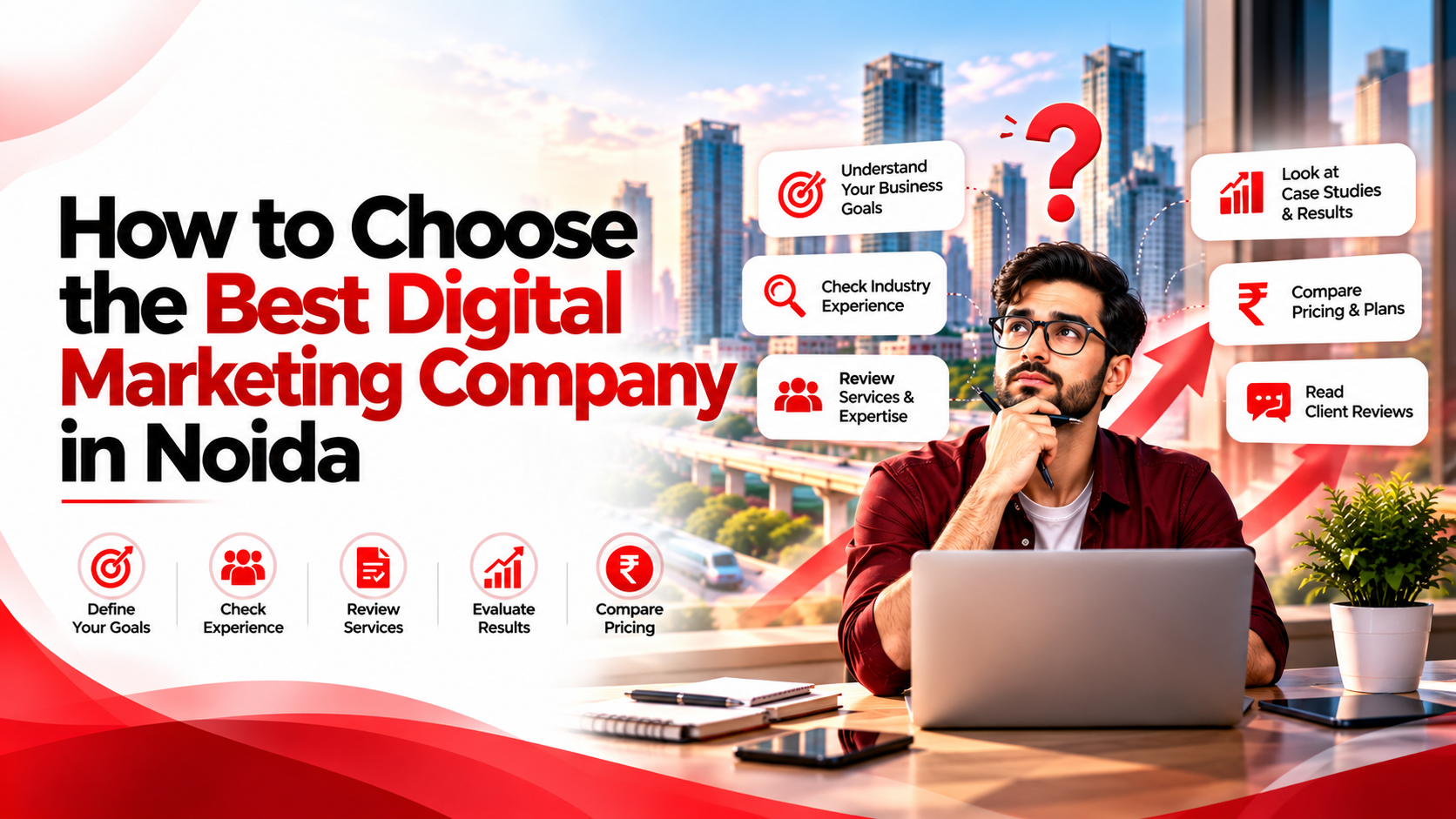 Top digital marketing companies in Noida including Red Hot Media House Pvt. Ltd.